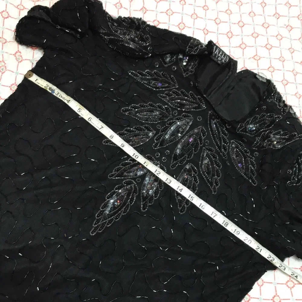 Vintage pure silk beaded and sequin dress
